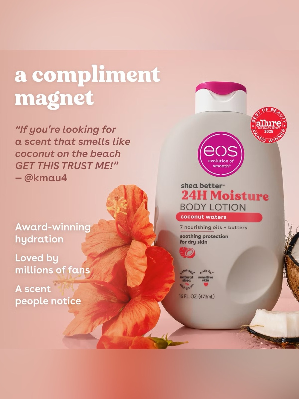 BRAND 🆕 EOS Shea Better 24H Moisture Body Lotion - Coconut Waters 🥥💦 - Picture 4 of 8
